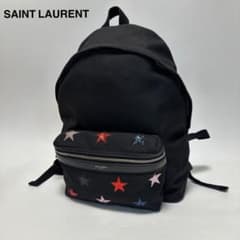 u30【美品】サンローラン　スター　ブラック　キャンバス　リュック　A4可. u30【美品】サンローラン スター ブラック キャンバス リュック A4可