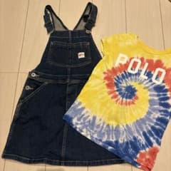 EDWIN デニムジャンバースカート Polo Tシャツ セットのサムネイル