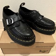 美品)Dr. Martens RAMSEY QUAD MONK シューズ NEW Dr Martens Ramsey Quad Monk Platform Woven Leather
