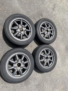 ワタナベ　ホイール　14-5  +45 4本　タイヤセットのサムネイル