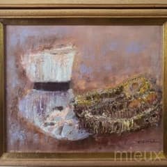 金登美「古いはきもの」油彩 油絵 サイン入り 中古 美品のサムネイル