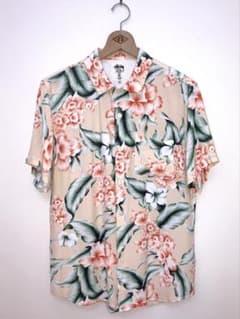 STUSSY フラワープリント アロハシャツ M