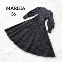 MARIHA 秋のレディのドレス ボリュームスリーブ ロングワンピース 長袖