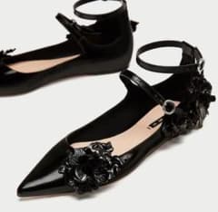 Zara ザラレザーバレリーナサンダルのサムネイル
