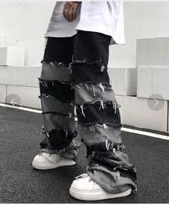 NOVESSEL デニムパンツ　黒　グレーのサムネイル