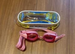 子供用 スイミングゴーグル ピンク 小学校低学年向け（1・2・3年生）ケース付きのサムネイル