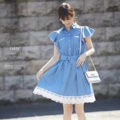 トッコクローゼット デニム ワンピース サックス 新品 完売のサムネイル