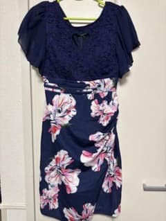 dazzy store キャバドレス ミニドレス ネイビー 花柄