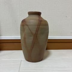 陶器 花瓶 焼き締め風 フラワーベース　昭和レトロのサムネイル