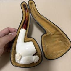 ALTINAY トルコ製 メシャムパイプ フクロウ彫刻 喫煙具専用ケース付きのサムネイル