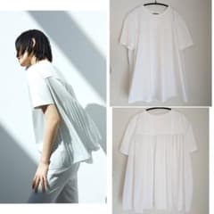 24SS美品*定価3万 セオリーリュクス 異素材コンボTブラウス ホワイト38 