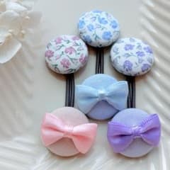 139✾︎ ハンドメイド ヘアゴム3個セット 22㎜くるみボタン リバティ