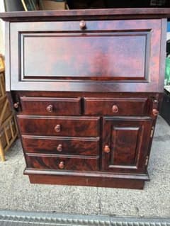 GMGS281○蝦夷民芸家具 / EZO えぞ民藝 ライティングビューロー デス えぞ民芸家具 / 蝦夷民芸家具 ライティングビューロー デスク 机
