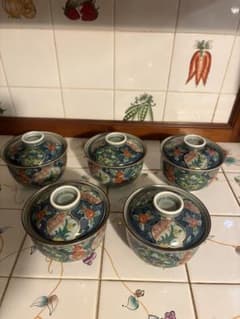 【有田焼】蓋つき煮物椀 7個セット 花模様 陶器 美品 有田焼 蓋付き煮物椀 5客セット 花柄 陶器 和食器 - メルカリ