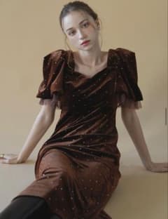 acka bijou dot velours dress - メルカリ