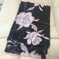 【美品】松田聖子デザイン 浴衣 ブラック×ピンクのサムネイル