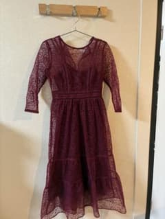 Lily Brown バーガンディ レースワンピース Size 0のサムネイル