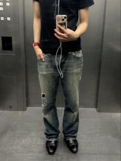00s DIESEL damage Straight Denim archive - メルカリ