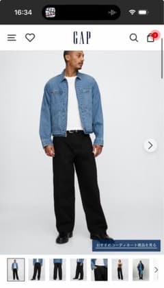 GAP ブラック スーパーバギーデニム32/30のサムネイル