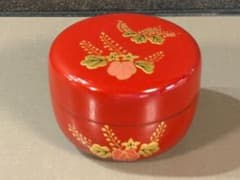 平棗　栃　二六平棗　二度　朱　乱桐　 紙箱　茶道具のサムネイル
