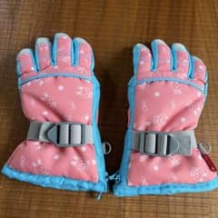 キッズ スキーグローブ ピンク うさぎ柄のサムネイル