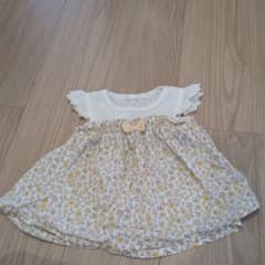 花柄 ワンピース フリル袖 リボン付きのサムネイル
