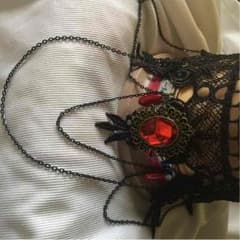 黒レースネックレス ビジュー 結婚式のサムネイル