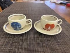 うさぎ柄 デミタスカップ＆ソーサー 2客セットのサムネイル