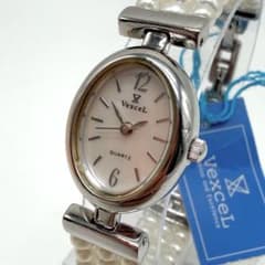 未使用級稼働 vexcel パール ブレスウォッチ シェル文字盤 バングル 
