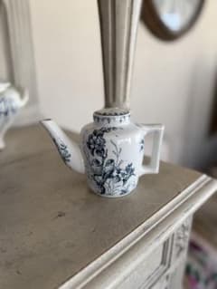 フランスアンティーク陶器リュネヴィルMesange茶ティーポット フランスアンティーク陶器おままごとリュネビィルmesange小さな