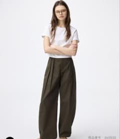 美品✨GUチノタックバレルパンツQ Lサイズ　ダークブラウンのサムネイル