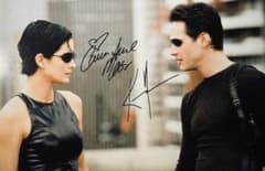 マトリックス キアヌ・リーブス & キャリー＝アン・モス 直筆