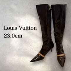 ルイヴィトン B00034 ロングブーツ モノグラム ヴェルニ Gina 23 