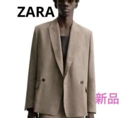ZARA ベージュ フード付き ダブルブレストジャケット 新品 ZARA ダブルブレストジャケット 48サイズ - メルカリ