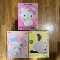 サンリオキャラクターズ　チャーミーキティ　マイメロディ　ポチャコ　ソフビメイツ