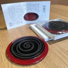 後藤塗　渦巻　コースター　2枚セットのサムネイル