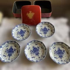 重箱 5枚セット 染付 花籠文様 陶器 - メルカリ