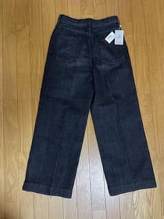 ワイドブラックデニムパンツ　日本製SOGO コットン100のサムネイル