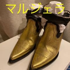 マルジェラ　ゴールド　ウエスタン風　ベルクロ　シューズ　35のサムネイル