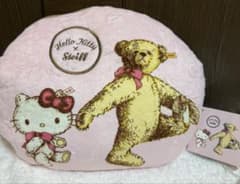 新品　ハローキティ×Steiff シュタイフ クッションブランケット タグ付 新品 ハローキティ×Steiff シュタイフ クッションブランケット タグ付