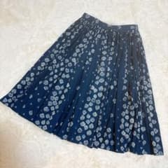 希少☆45rpm インディゴ ボリューム ギャザー スカート 藍染 花柄