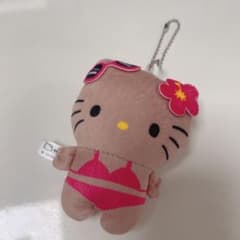 유메야 헬로 키티 봉제 인형 볼 체인 2 썬탠 걸 비키니 가챠