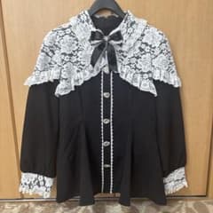 【DearMyLove】キラキラハートビジューレース重ねフリルセットアップ　3Lのサムネイル