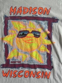 90s GILDAN 蛍光 プリントT MADISON Wisconsin XLのサムネイル