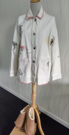 ZARA 刺繍入り ジャケット ホワイトのサムネイル