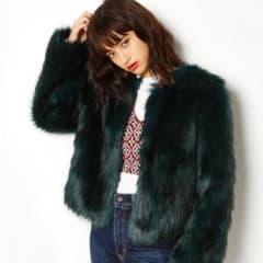 SLY　ファージャケット　毛皮　グリーンのサムネイル