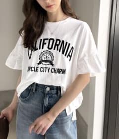 新品　JAVA CALIFORNIA ロゴ フリル袖 Tシャツ ホワイトのサムネイル