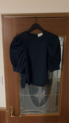 美品！tomorrow rand半袖ブラウスネイビー - メルカリ