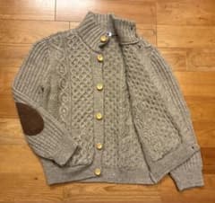 JM Cooper Knitwear カーディガン ニット　ケーブル　グレー　M JM Cooper Knitwear カーディガン ニット ケーブル グレー M - メルカリ