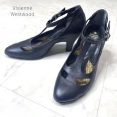 미품 Vivienne Westwood 블랙 펌프스 T 스트랩 35 1/2